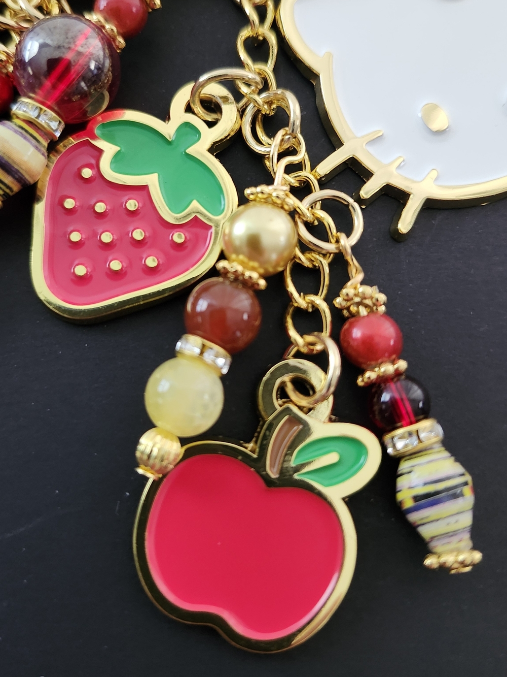 Hello Kitty Purse Charm or Keychain Agate Carnelian Handcrafted - Picture 5 of 6